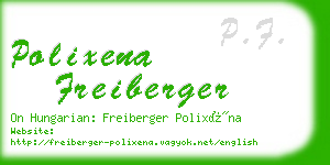polixena freiberger business card
